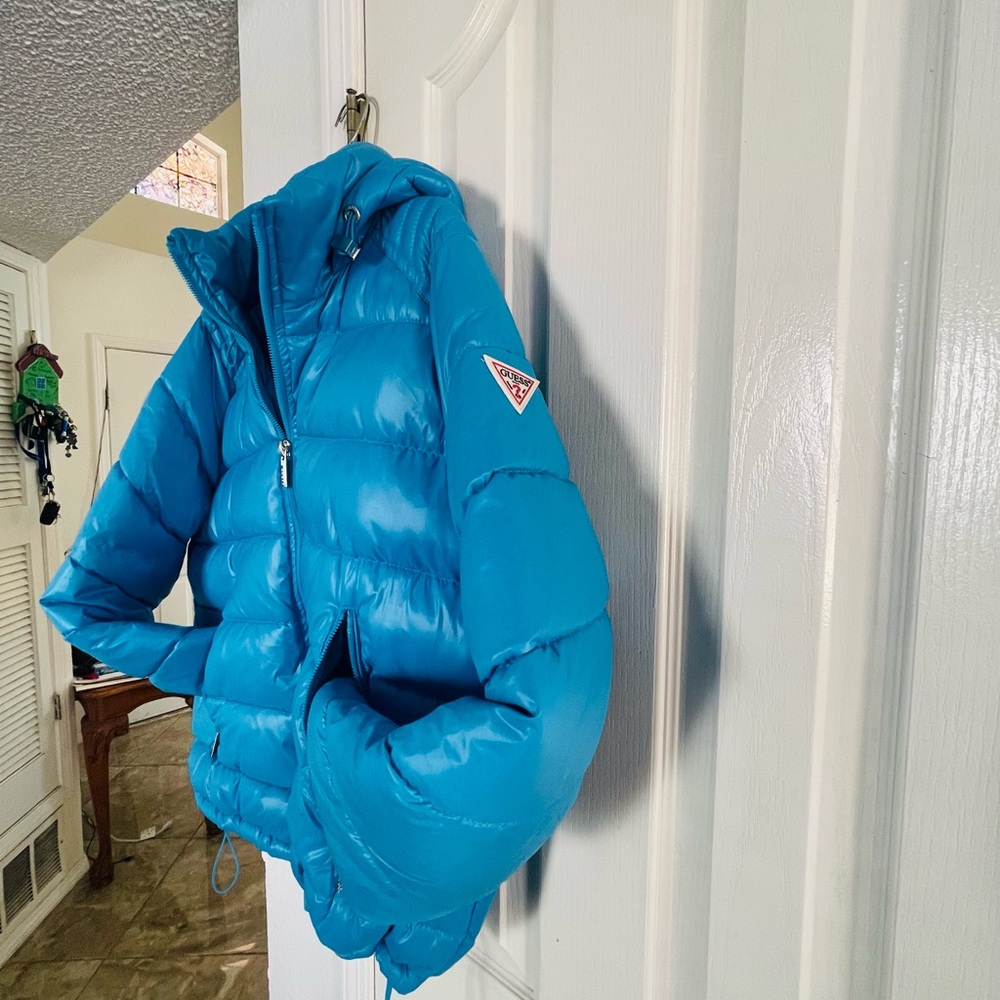 Guess Blue Puffer Jacket - Picture 6 of 6